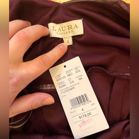 Plum Sparkle Off the Shoulder Dress - Picture 2 of 3